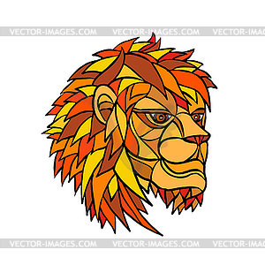 Male Lion Head Mosaic - vector clip art