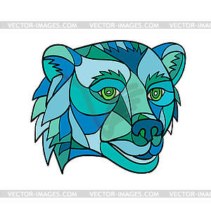 Grizzly Bear Head Mosaic - vector clipart