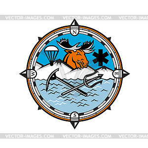 Moose Pararescue Mascot - vector image