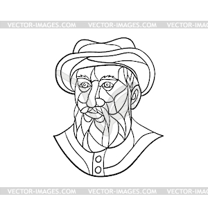 Ferdinand Magellan Mosaic Black and White - vector image