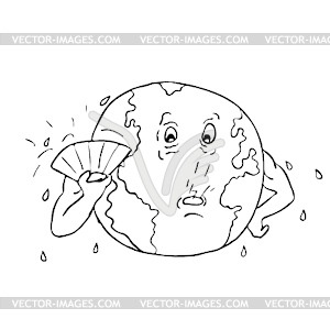 earth vector art black and white