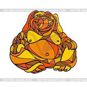 Laughing Buddha Dog Mosaic Color - vector clipart