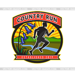 Country Marathon Run Icon - vector image