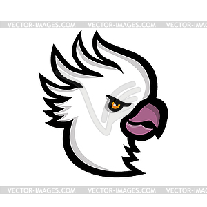 Crested Cockatoo Head Mascot - vector image