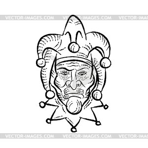 Harlequin Etching Black and White - vector clipart