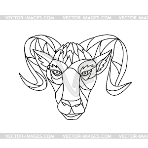 Bighorn Sheep Ram Mosaic Black and White - vector clipart