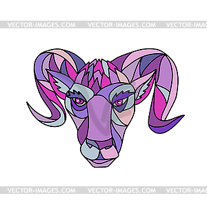 Bighorn Sheep Ram Mosaic Color - vector clipart