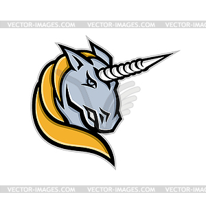 Единорог Голова Талисман - векторизованное изображение клипарта
