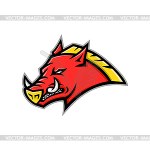 Angry Razorback Mascot - vector clip art