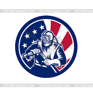 American Sandblaster USA Flag Icon - vector image