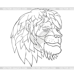 lion face clip art black and white