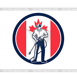 Canada Pressure Washing Flag Circle Retro - vector image