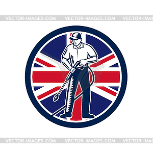 British Pressure Washing Union Jack Flag Circle - vector clipart