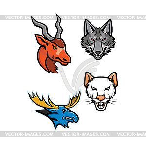 Wildlife Head Mascot Collection - vector image