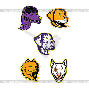 Dog Heads Mascot Collection - vector clipart