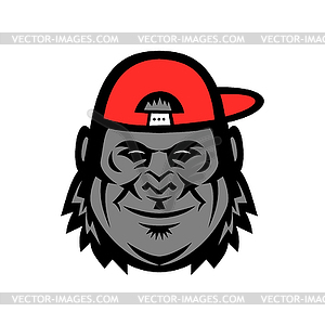 Gorilla Wearing Cap Mascot - royalty-free vector image