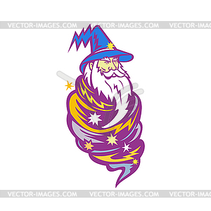 Wizard Tornado Mascot - vector clipart