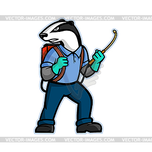 Badger Pest Control Mascot - изображение векторного клипарта