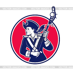 Female Lacrosse Player Patriot Mascot - vector clipart / vector image