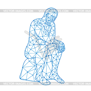 Future Man Thinking Nodes - vector image