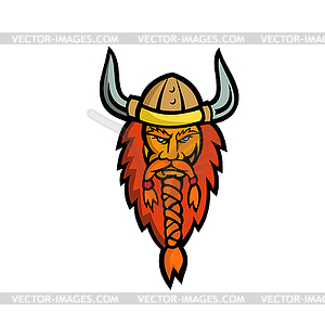 Angry Norseman Head Mascot - vector clipart / vector image