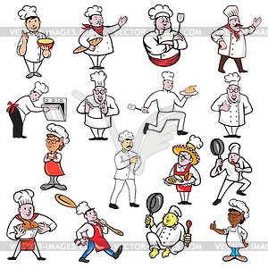 Chef Baker Cook Cartoon Set - vector clipart