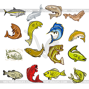 Marine Life Cartoon Set - vector clipart