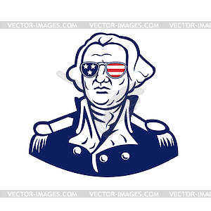 Washington Wearing Sunglasses USA Flag Mascot - vector image