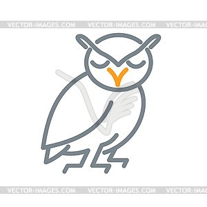 Great Horned Owl Mono Line - vector clipart