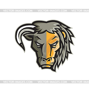 Half Bull Half Lion Head Mascot - vector clip art