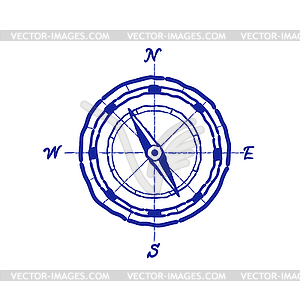 Vintage Compass Drawing - vector clipart