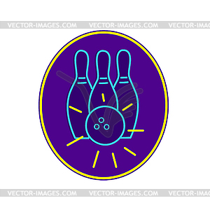 Ten Pin Bowling Neon Sign - vector image