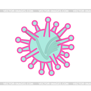 Coronavirus Cell Mono LIne Style - vector clipart