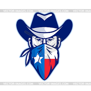 Texan Bandit Taxas Flag Bandana Mascot - vector clip art