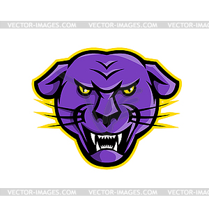 Angry Black Panther Head Mascot - vector clipart