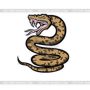 Aggressive Okinawa Habu Snake Mascot - vector clip art