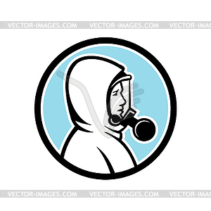 Медицинский работник, носящий талисман RPE - векторное изображение