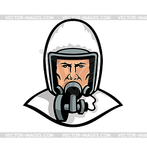 Medical Worker Wearing Face Mask Mascot - vector clip art