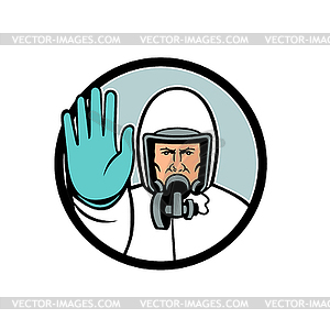 Stop Spread of Virus Mascot - vector clipart / vector image