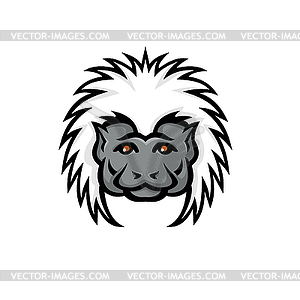 Cotton Top Tamarin Monkey Head Mascot Color - vector clipart / vector image