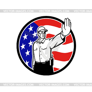 American Border Patrol Officer Wearing Face Mask - vector clipart