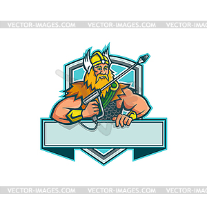 Thor Holding Pressure Washer Wand Mascot - vector image