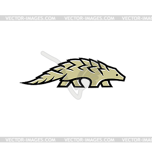 Pangolin Scaly Anteater Walking Side Mascot - vector clipart