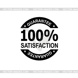 100% Percent Satisfaction Guaranteed Stamp Mark Sea - vector clip art