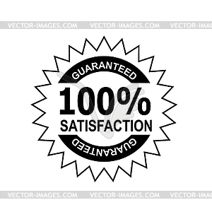 100% Percent Satisfaction Guaranteed Stamp Mark Sea - vector image