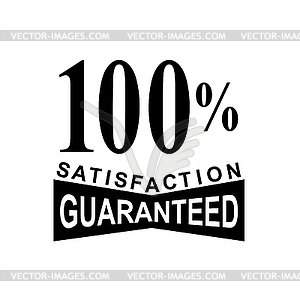 100% Percent Satisfaction Guaranteed Mark Sign Blac - vector clipart