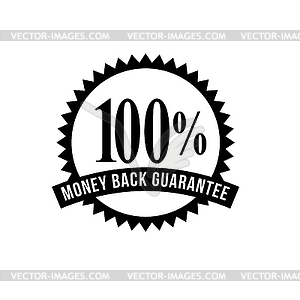 Печать марки 100% гарантии возврата денег - изображение векторного клипарта