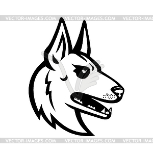 Belgian Malinois Belgian Shepherd Dog Mascot Black - vector image