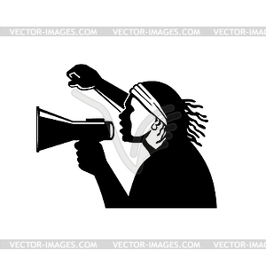 black megaphone clipart