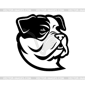 American Bully Bulldog Head Mascot Black and White - white & black vector clipart